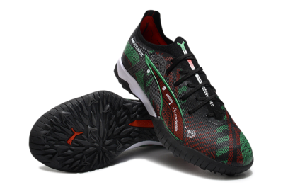 Puma Ultra Ultimate TF Low-Tops Football Shoes - Black/Red/Green