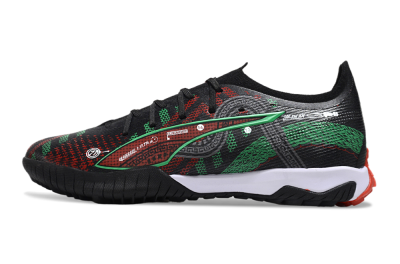 Puma Ultra Ultimate TF Low-Tops Football Shoes - Black/Red/Green