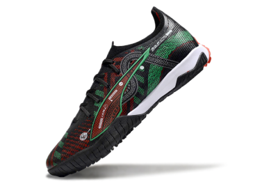 Puma Ultra Ultimate TF Low-Tops Football Shoes - Black/Red/Green