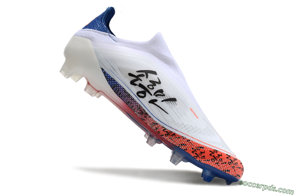 Adidas F50 Elite Laceless FG Low-Tops Football Boots - White/Red/Blue 3