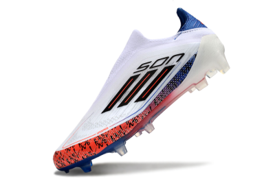 Adidas F50 Elite Laceless FG Low-Tops Football Boots - White/Red/Blue