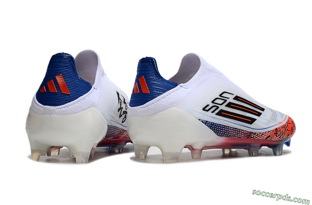 Adidas F50 Elite Laceless FG Low-Tops Football Boots - White/Red/Blue 5