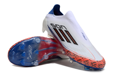 Adidas F50 Elite Laceless FG Low-Tops Football Boots - White/Red/Blue