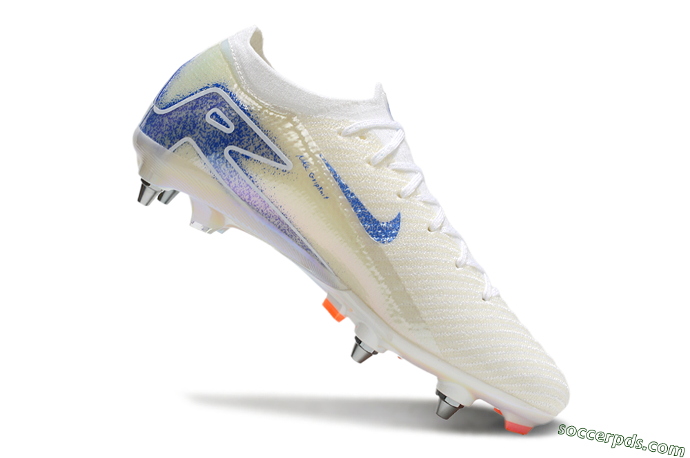 Nike Air Zoom Mercurial Vapor 16 Elite SG Low-Tops Football Boots - Beige/Blue/White 4