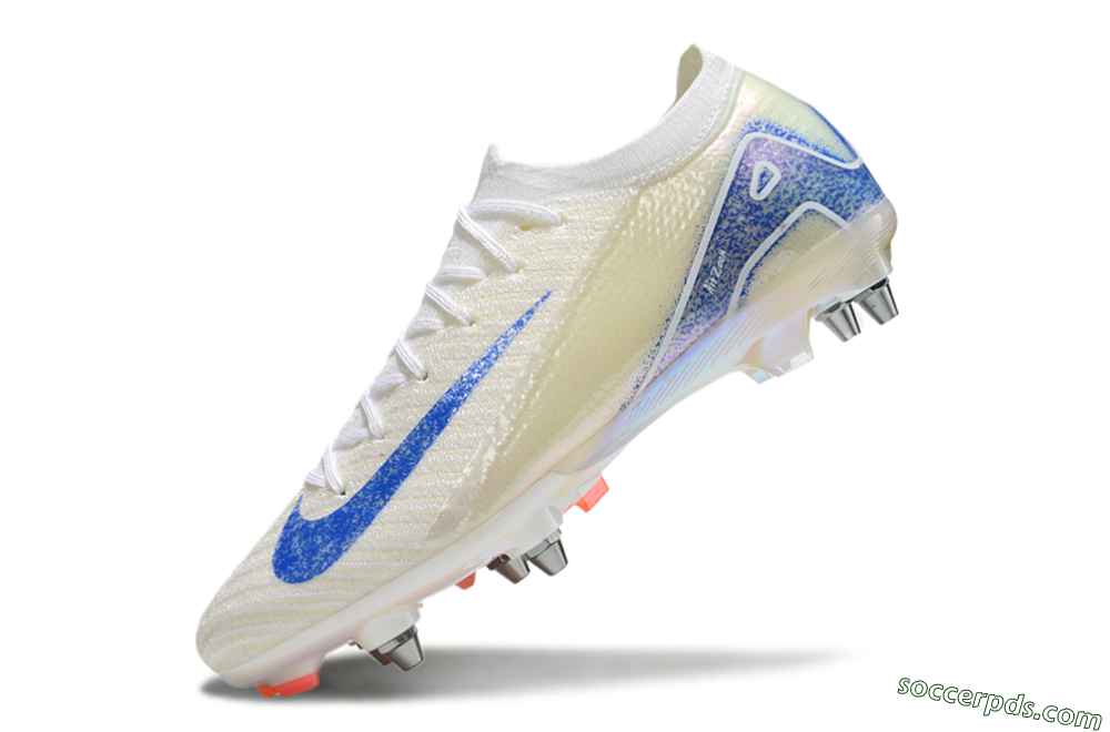 Nike Air Zoom Mercurial Vapor 16 Elite SG Low-Tops Football Boots - Beige/Blue/White 5