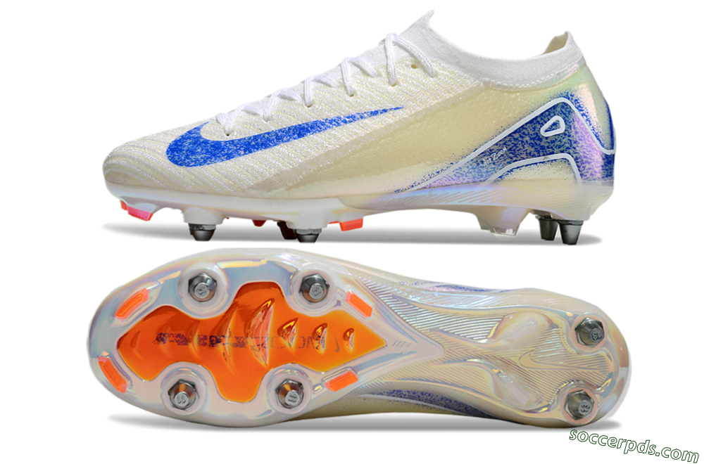 Nike Air Zoom Mercurial Vapor 16 Elite SG Low-Tops Football Boots - Beige/Blue/White 0