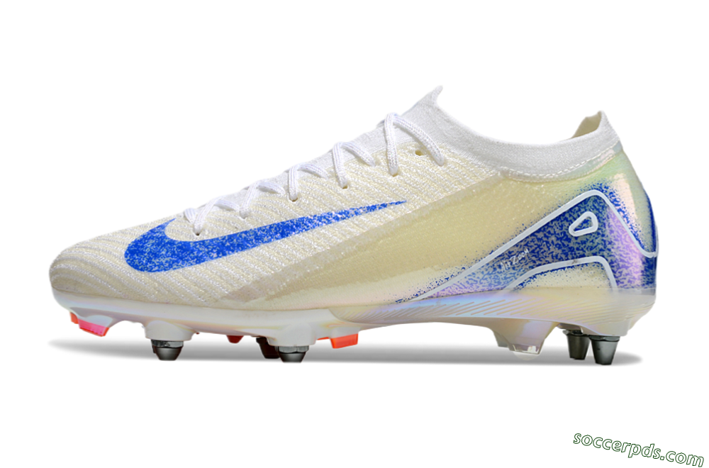 Nike Air Zoom Mercurial Vapor 16 Elite SG Low-Tops Football Boots - Beige/Blue/White 2