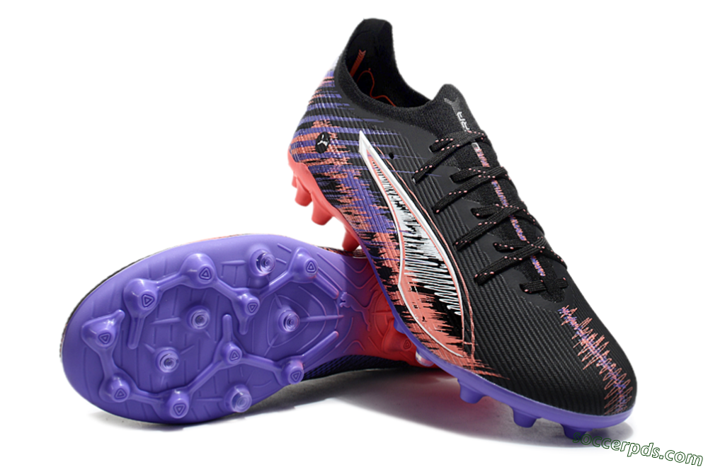Puma Ultra 5 Ultimate FG Low-Tops Football Boots - Black/Red/Purple 3