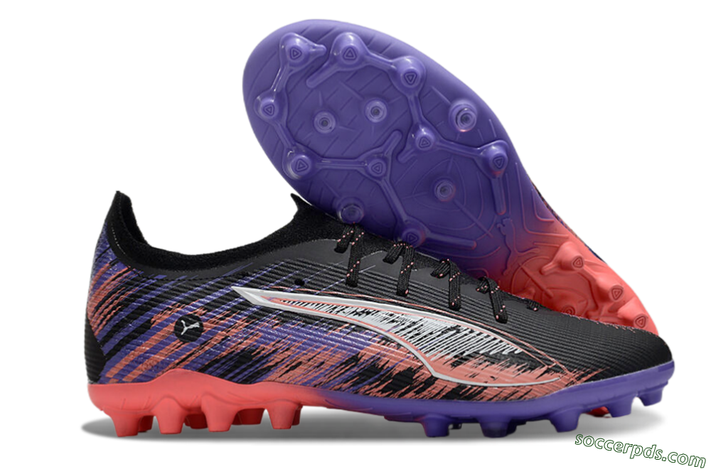 Puma Ultra 5 Ultimate FG Low-Tops Football Boots - Black/Red/Purple 1