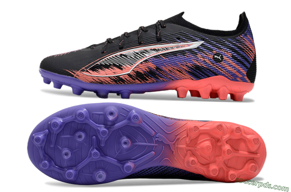 Puma Ultra 5 Ultimate FG Low-Tops Football Boots - Black/Red/Purple 0