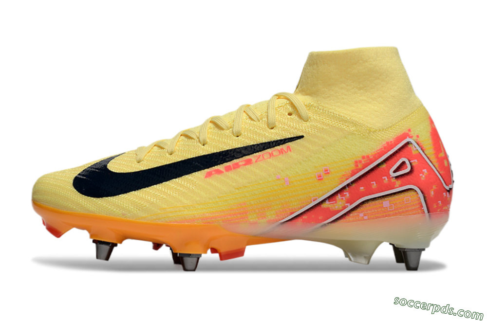 Nike Air Zoom Mercurial Superfly 10 Elite SG High-Tops Football Boots - Yellow/Black/Red 2