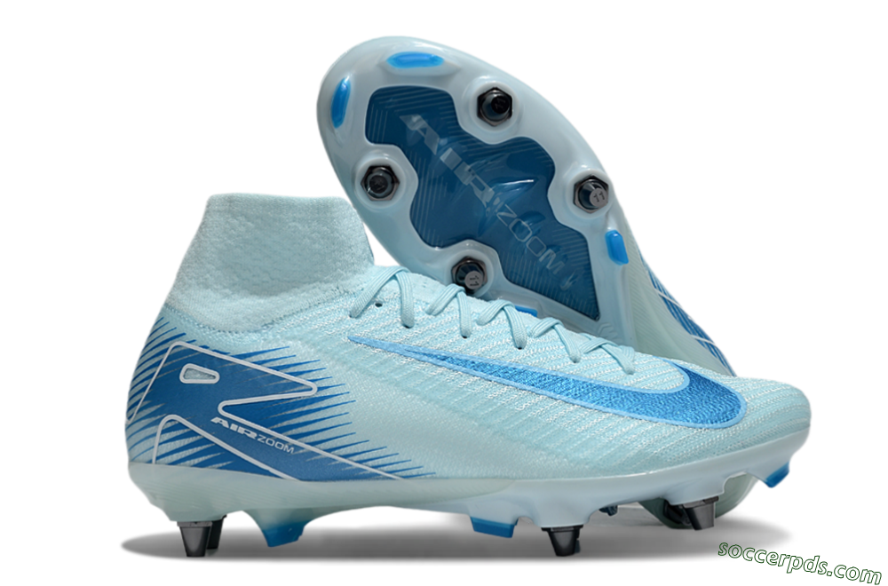 Nike Air Zoom Mercurial Superfly 10 Elite SG High-Tops Football Boots - Jade/Blue/White 1