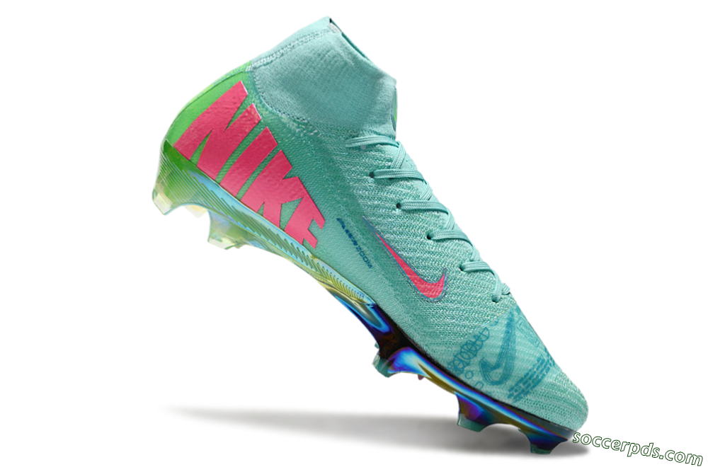 Nike Air Zoom Mercurial Superfly 10 Elite FG High-Tops Football Boots - Jade/Pink/Gold 4