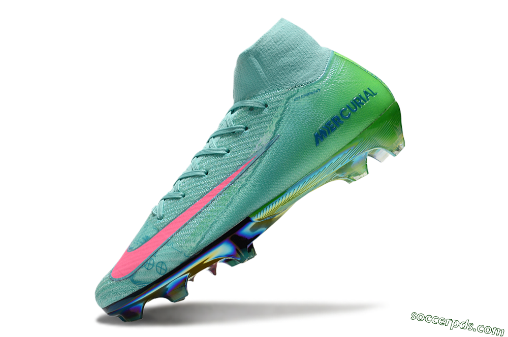 Nike Air Zoom Mercurial Superfly 10 Elite FG High-Tops Football Boots - Jade/Pink/Gold 5