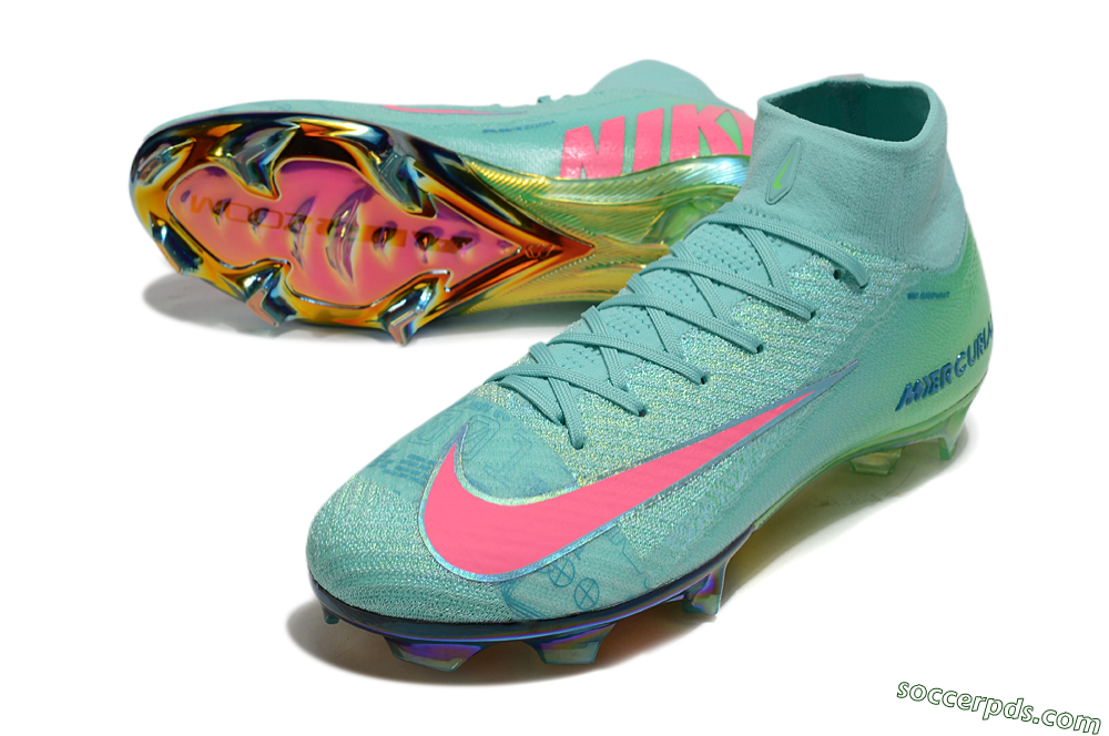Nike Air Zoom Mercurial Superfly 10 Elite FG High-Tops Football Boots - Jade/Pink/Gold 3