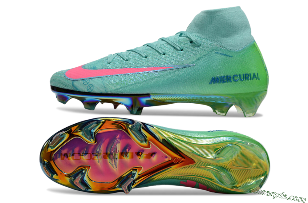 Nike Air Zoom Mercurial Superfly 10 Elite FG High-Tops Football Boots - Jade/Pink/Gold 0