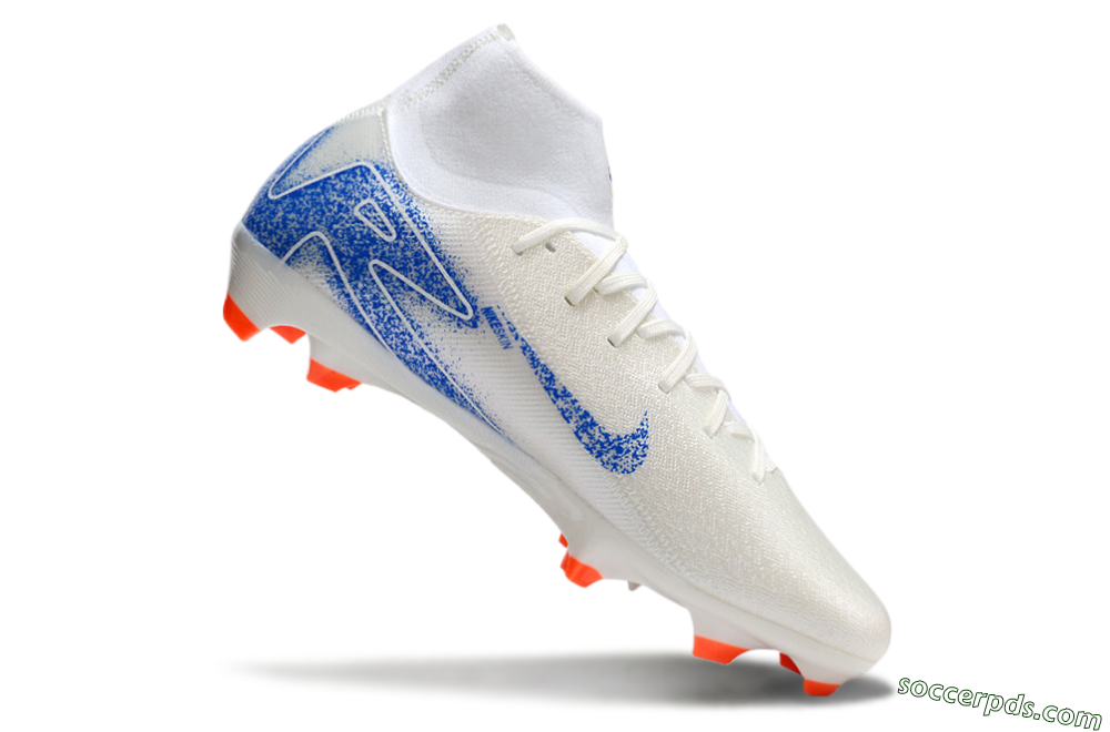 Nike Air Zoom Mercurial Superfly 10 Academy FG High-Tops Football Boots - Beige/Blue/White 4