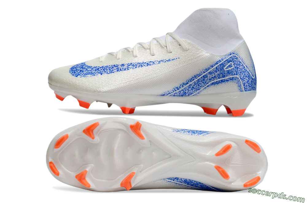 Nike Air Zoom Mercurial Superfly 10 Academy FG High-Tops Football Boots - Beige/Blue/White 0