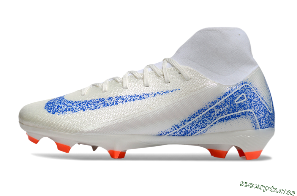 Nike Air Zoom Mercurial Superfly 10 Academy FG High-Tops Football Boots - Beige/Blue/White 2