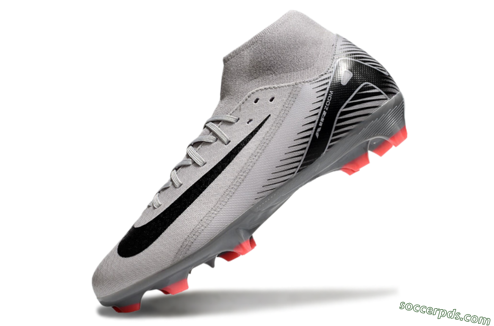 Nike Air Zoom Mercurial Superfly 10 Academy FG High-Tops Football Boots - Grey/Black/Red 5