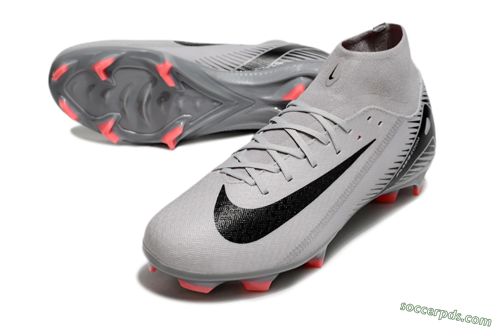Nike Air Zoom Mercurial Superfly 10 Academy FG High-Tops Football Boots - Grey/Black/Red 3