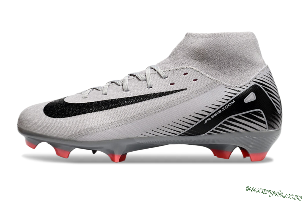 Nike Air Zoom Mercurial Superfly 10 Academy FG High-Tops Football Boots - Grey/Black/Red 2