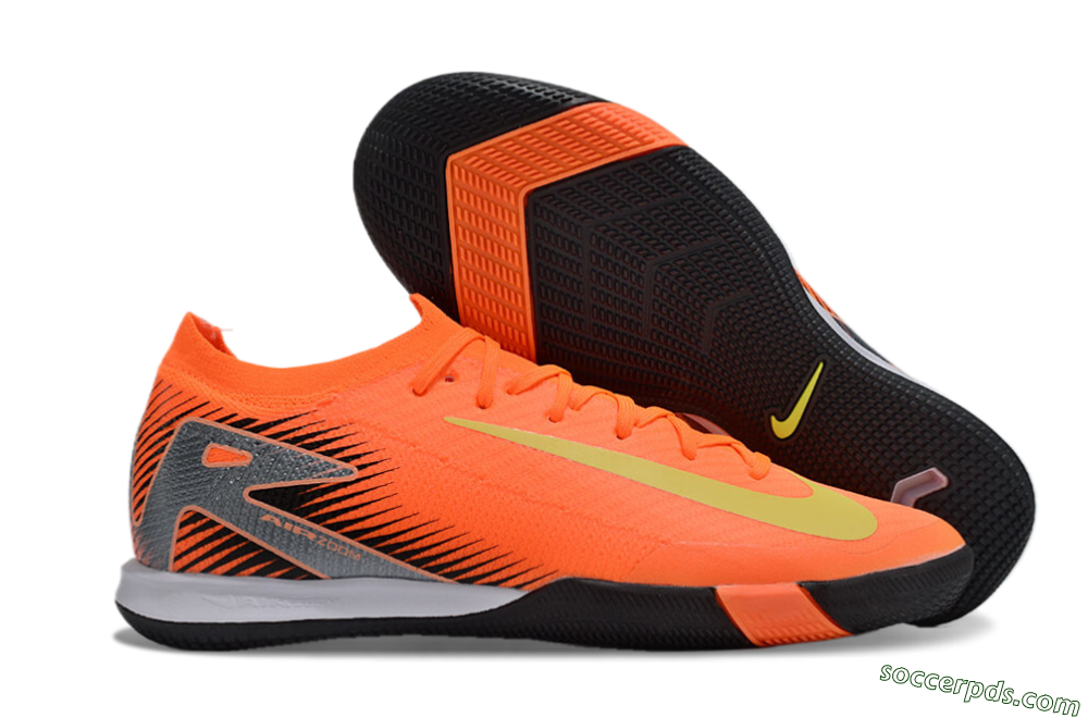 Nike Air Zoom Mercurial Vapor 16 Elite IC Low-Tops Football Shoes - Orange/Yellow/Silver 1