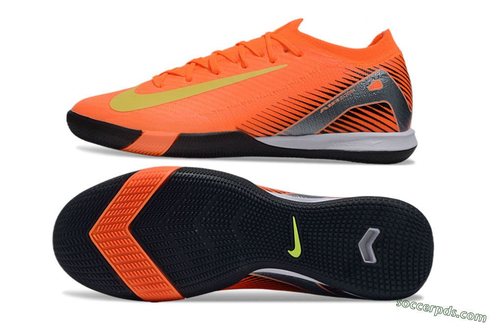 Nike Air Zoom Mercurial Vapor 16 Elite IC Low-Tops Football Shoes - Orange/Yellow/Silver 0