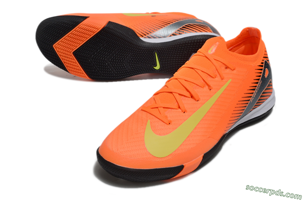 Nike Air Zoom Mercurial Vapor 16 Elite IC Low-Tops Football Shoes - Orange/Yellow/Silver 3