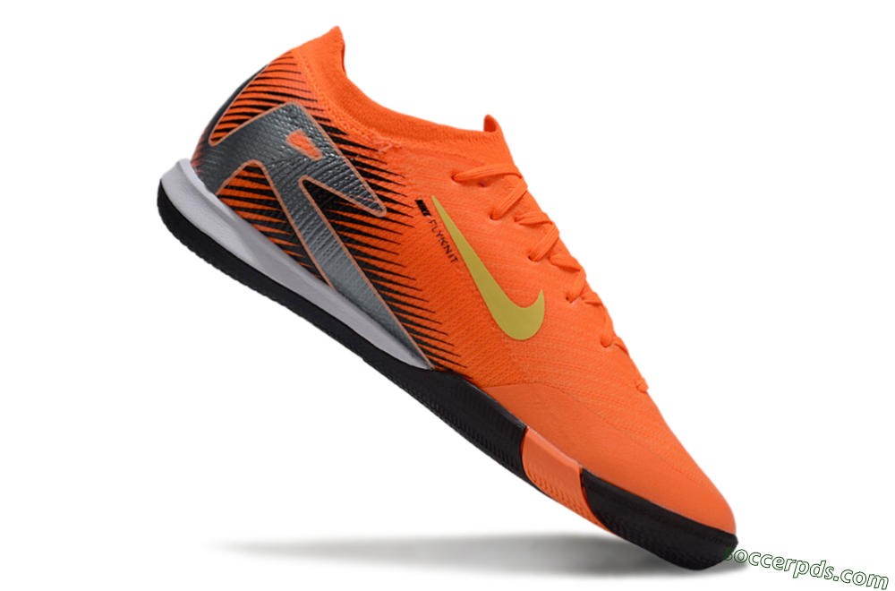 Nike Air Zoom Mercurial Vapor 16 Elite IC Low-Tops Football Shoes - Orange/Yellow/Silver 4