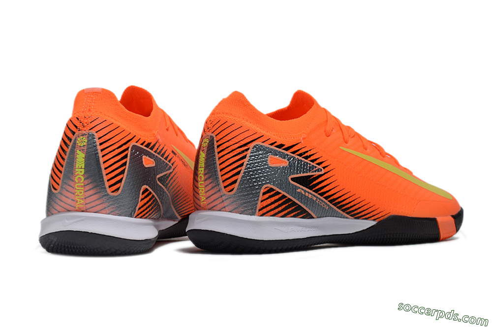 Nike Air Zoom Mercurial Vapor 16 Elite IC Low-Tops Football Shoes - Orange/Yellow/Silver 6