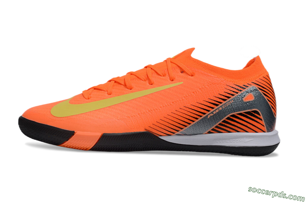Nike Air Zoom Mercurial Vapor 16 Elite IC Low-Tops Football Shoes - Orange/Yellow/Silver 2