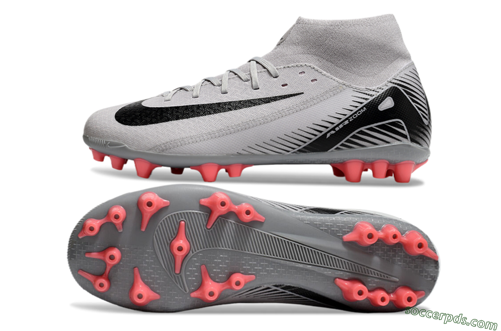 Nike Air Zoom Mercurial Superfly 10 Academy AG High-Tops Football Boots - Grey/Black/Red 0