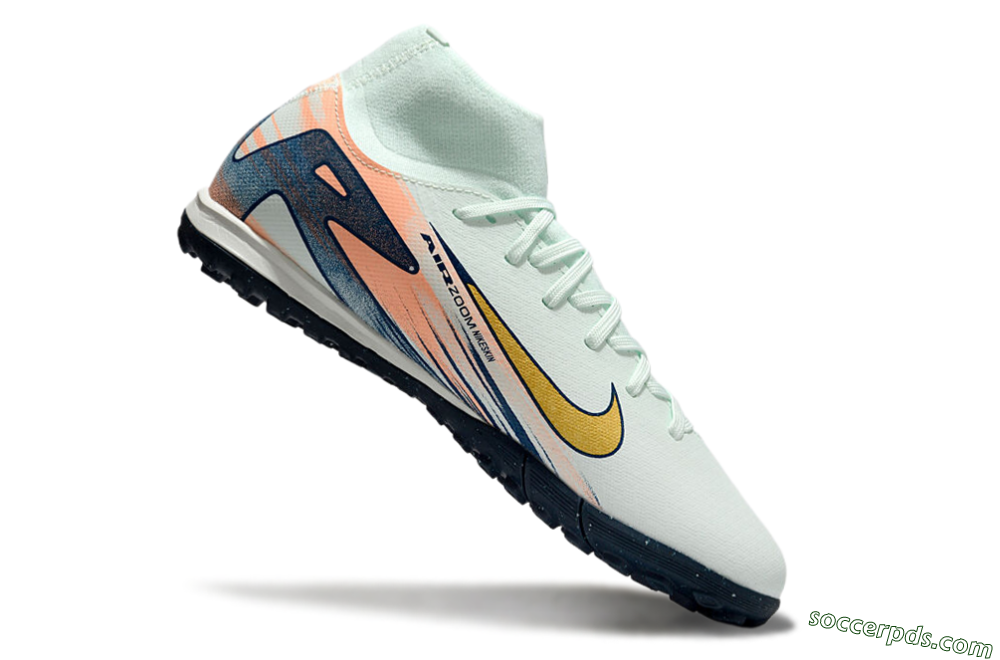 Nike Air Zoom Mercurial Superfly 10 Academy TF High-Tops Football Shoes - Jade/Gold/Pink 4