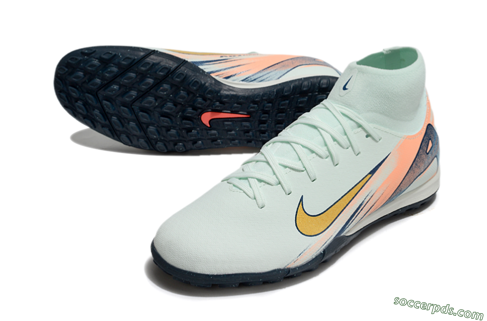 Nike Air Zoom Mercurial Superfly 10 Academy TF High-Tops Football Shoes - Jade/Gold/Pink 3