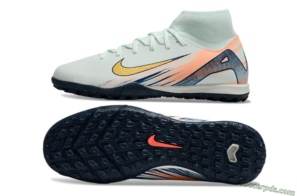 Nike Air Zoom Mercurial Superfly 10 Academy TF High-Tops Football Shoes - Jade/Gold/Pink 0