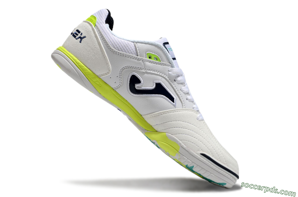 Joma Top Flex IC Low-Tops Football Shoes - White/Black/Yellow 4