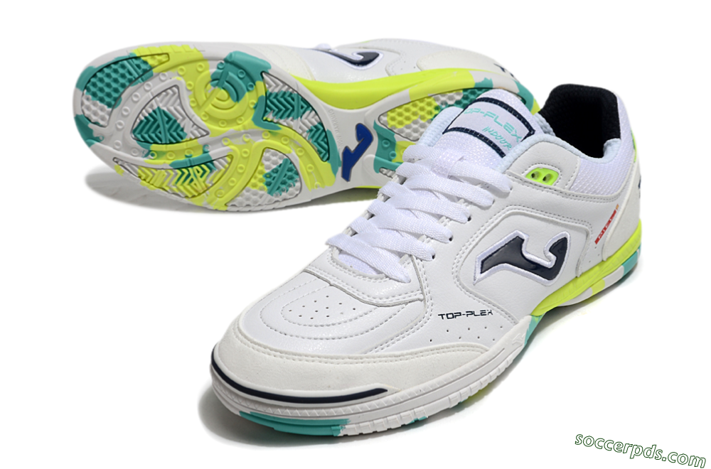 Joma Top Flex IC Low-Tops Football Shoes - White/Black/Yellow 3