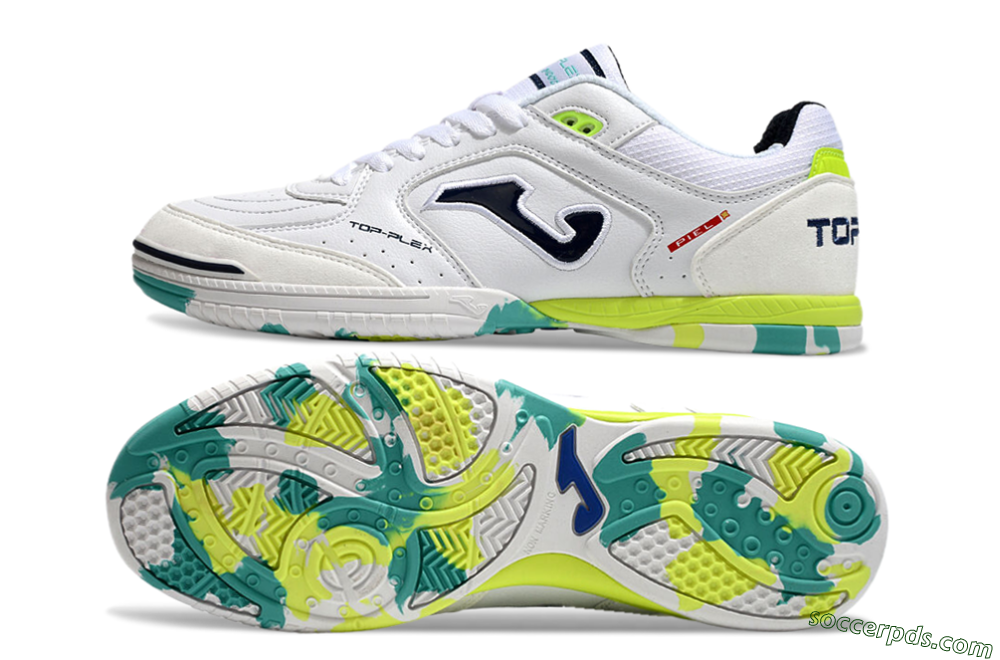 Joma Top Flex IC Low-Tops Football Shoes - White/Black/Yellow 0