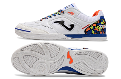 Joma Top Flex IC Low-Tops Football Shoes - White/Black/Blue