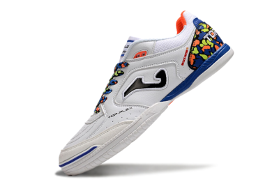 Joma Top Flex IC Low-Tops Football Shoes - White/Black/Blue