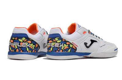 Joma Top Flex IC Low-Tops Football Shoes - White/Black/Blue