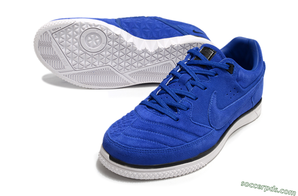 Nike Street Gato IC Low-Tops Football Shoes - Blue/Black/White 3