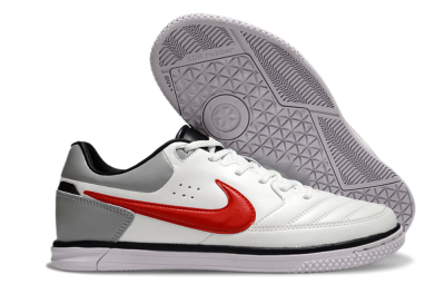 Nike Street Gato IC Low-Tops Football Shoes - White/Red/Silver