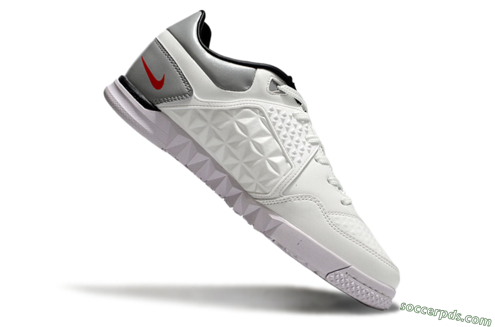 Nike Street Gato IC Low-Tops Football Shoes - White/Red/Silver 4