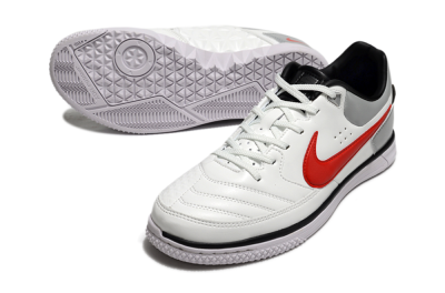 Nike Street Gato IC Low-Tops Football Shoes - White/Red/Silver