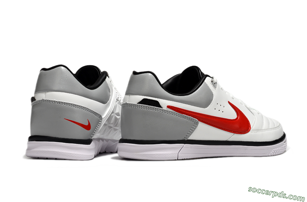 Nike Street Gato IC Low-Tops Football Shoes - White/Red/Silver 6