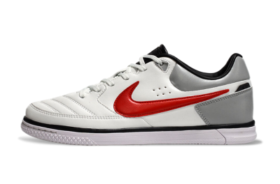 Nike Street Gato IC Low-Tops Football Shoes - White/Red/Silver