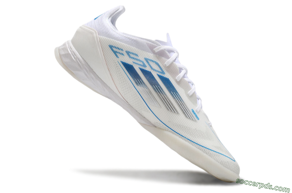 Adidas F50 Pro IC Low-Tops Football Shoes - Beige/Blue/White 4