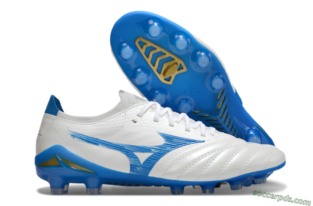 Mizuno Morelia Neo 4 FG Low-Tops Football Boots - White/Blue 1